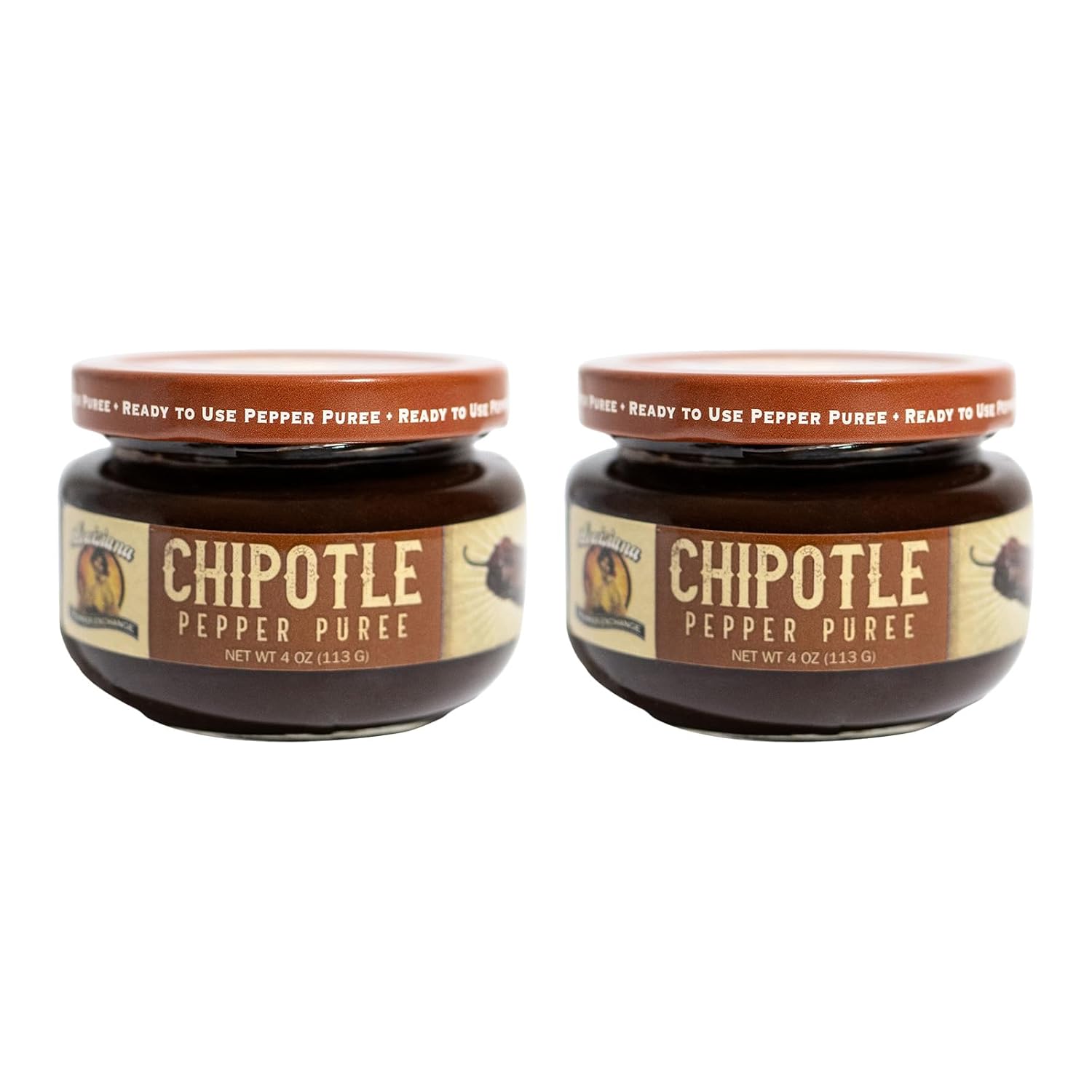 Louisiana Pepper Exchange Chipotle Pepper Puree Sauce, Spicy, Smoky, Sweet Flavor Seasoning for Marinade, Adobo, Ranch Dressing, BBQ, Taco Salsa, Plant-Based, Gluten-Free, 2-Pack
