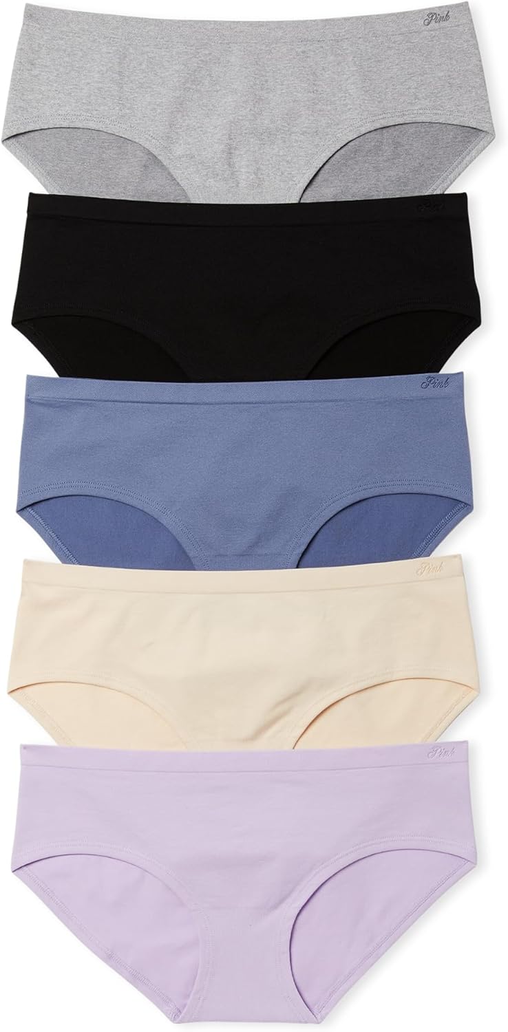 Victoria's Secret PINK Women's Seamless Hipster Underwear, Panties for Women, Spring Basic, (S)