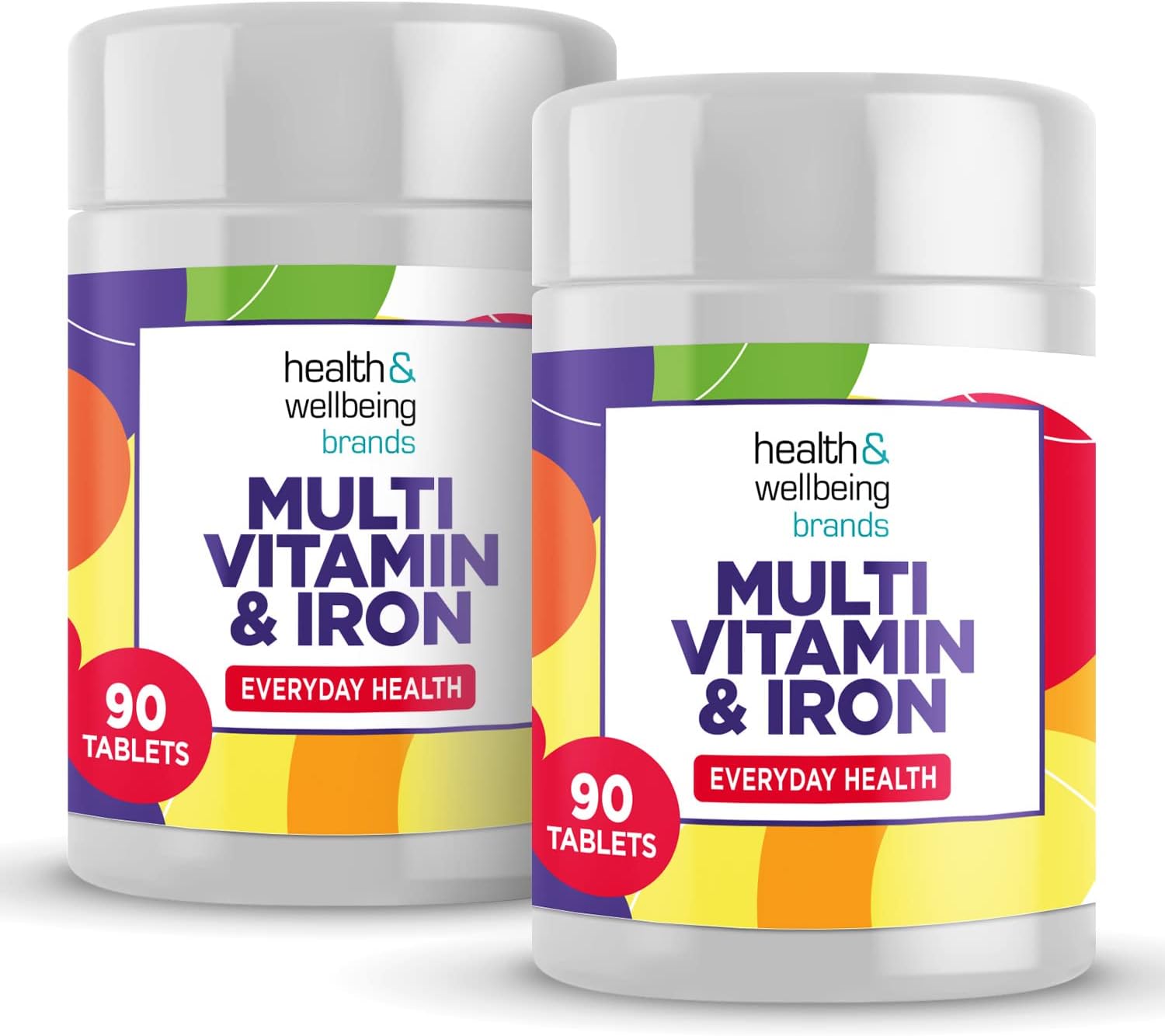 Multivitamin & Iron (180) 2 x 90 Easy to Swallow Tablets (180) with Vitamins A,B,D,C,E and Minerals, One a Day, Support for Immune System,