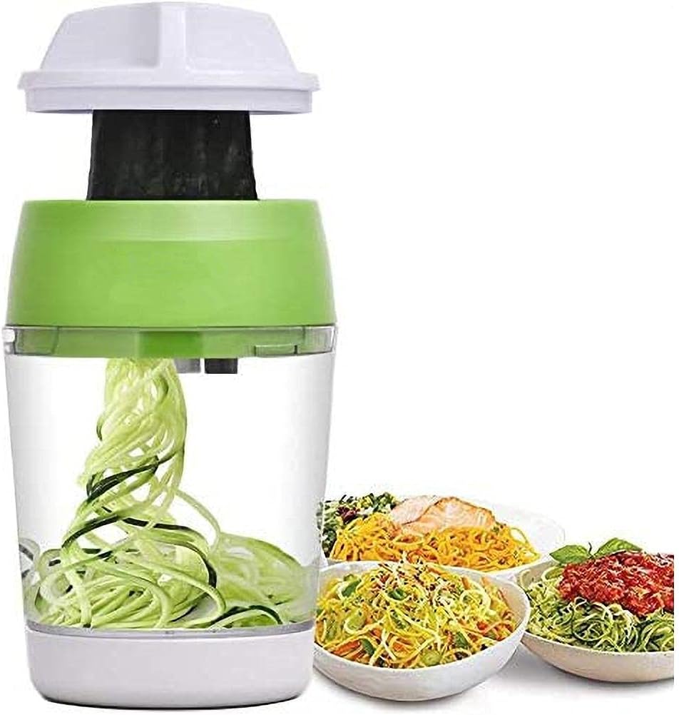 TOPINCN Handheld Spiralizer 3 in 1 Vegetable Slicer, Veggie Spiral Cutter Zucchini Spaghetti Maker Zoodle Maker Adjustable Spiral Slicer for Low Carb Vegan Meals (17/9/9), TOPINCNXDO214GAKV-73
