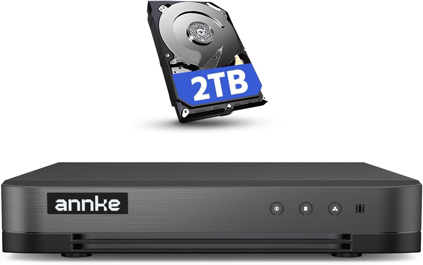 ANNKE 16CH 1080P Lite Hybrid 5-in-1(TVI/AHD/CVI/CVBS/IPC) CCTV AI DVR, Human/Vehicle Detection, H.265+ Security 16 Channel Surveillance Digital Video Recorder with 2TB Hard Drive, Easy Remote Access