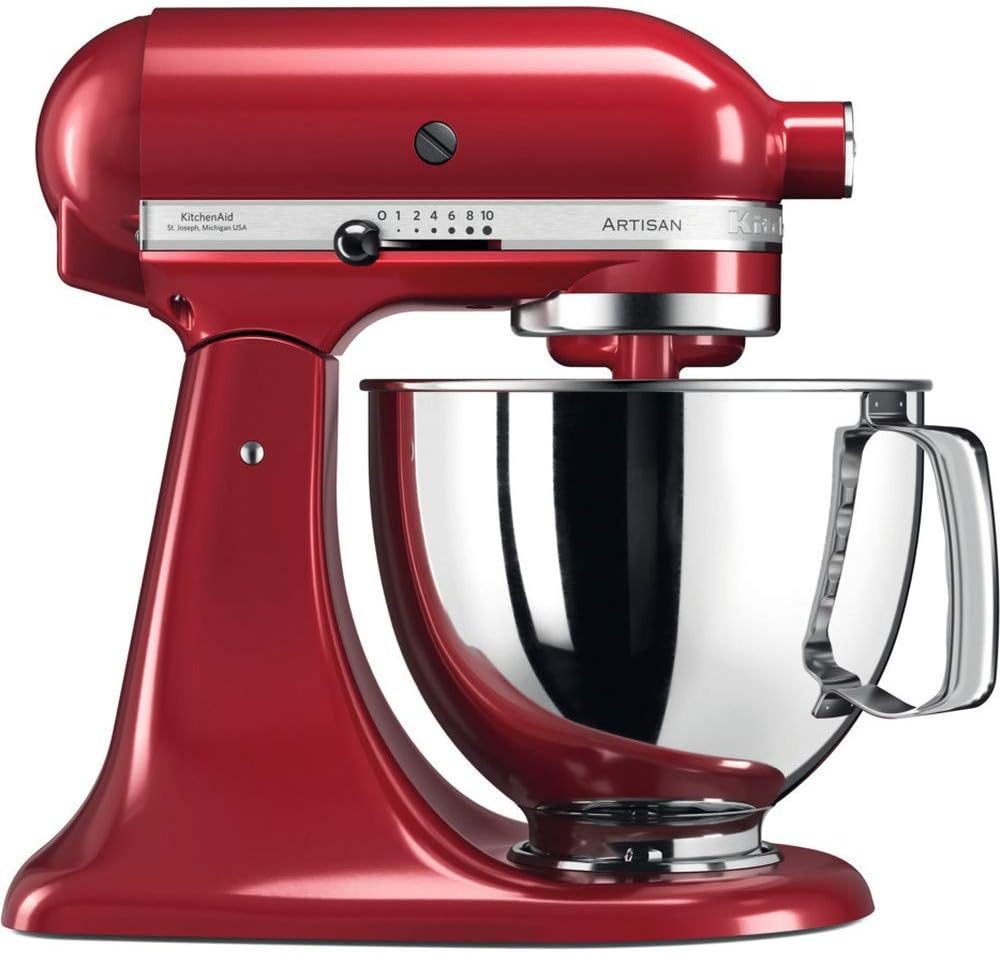 KitchenAid Artisan 4.8 Litre Stand Mixer, Die-Cast Metal, 300 Watts 5KSM125BER (Empire Red)