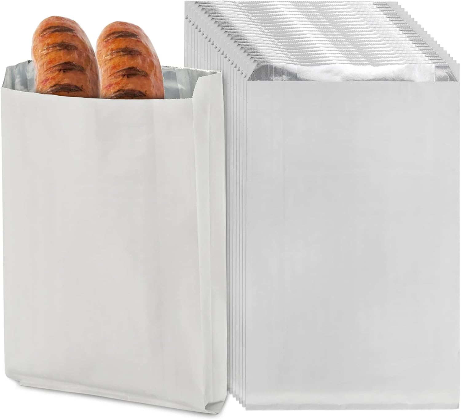 DEAYOU 150-Pack 4 LB Foil Sandwich Wrap, Paper Foil Bags for Fast Food, Food Truck, Serving, BBQ