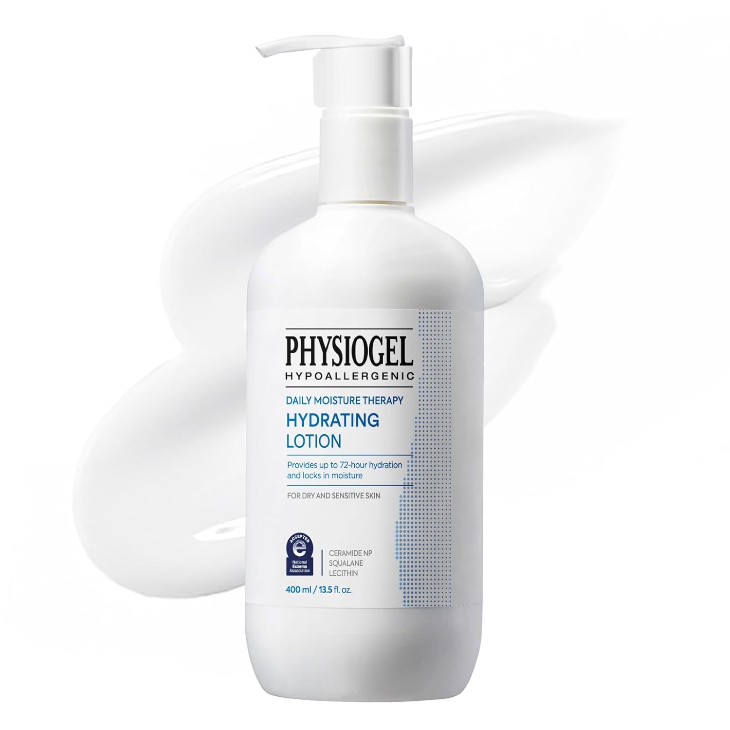 Physiogel DMT Face & Body Lotion – 72-Hr Hydration for Dry & Sensitive Skin, Skin Barrier Repair with Ceramide, Fragrance-Free, Non-Comedogenic, Dermatologist-Tested, Korean Skincare (13.5 fl oz)