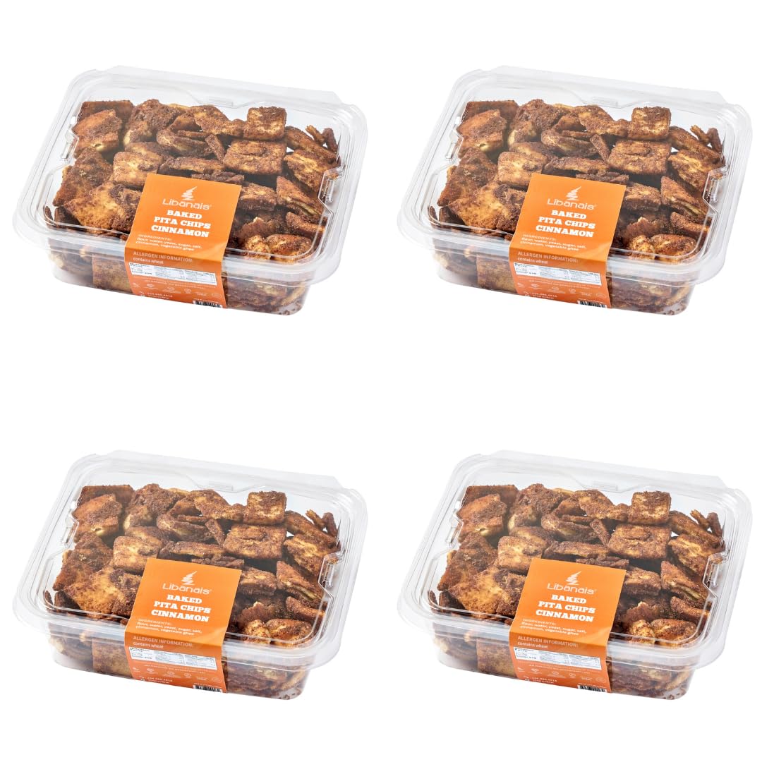 Libanais Baked Cinnamon Pita Chips 4 pack, 11 oz each container