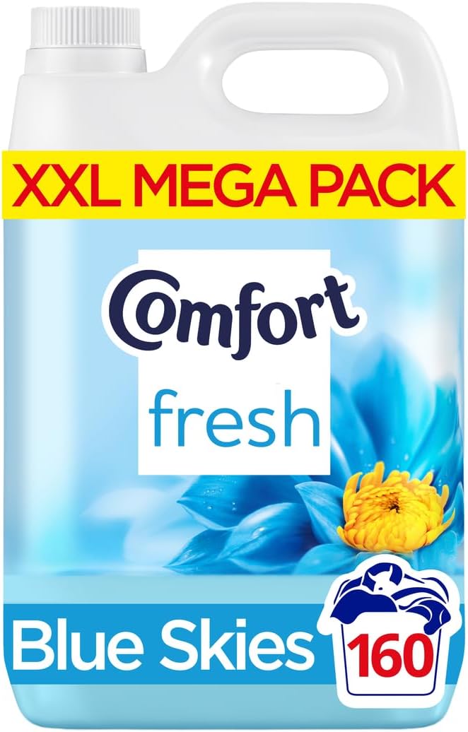 Comfort Fresh Blue Skies Fabric Conditioner Softener with Motion-Activated Fragrance Technology 100 Days of Freshness 160 washes (4.8 L)