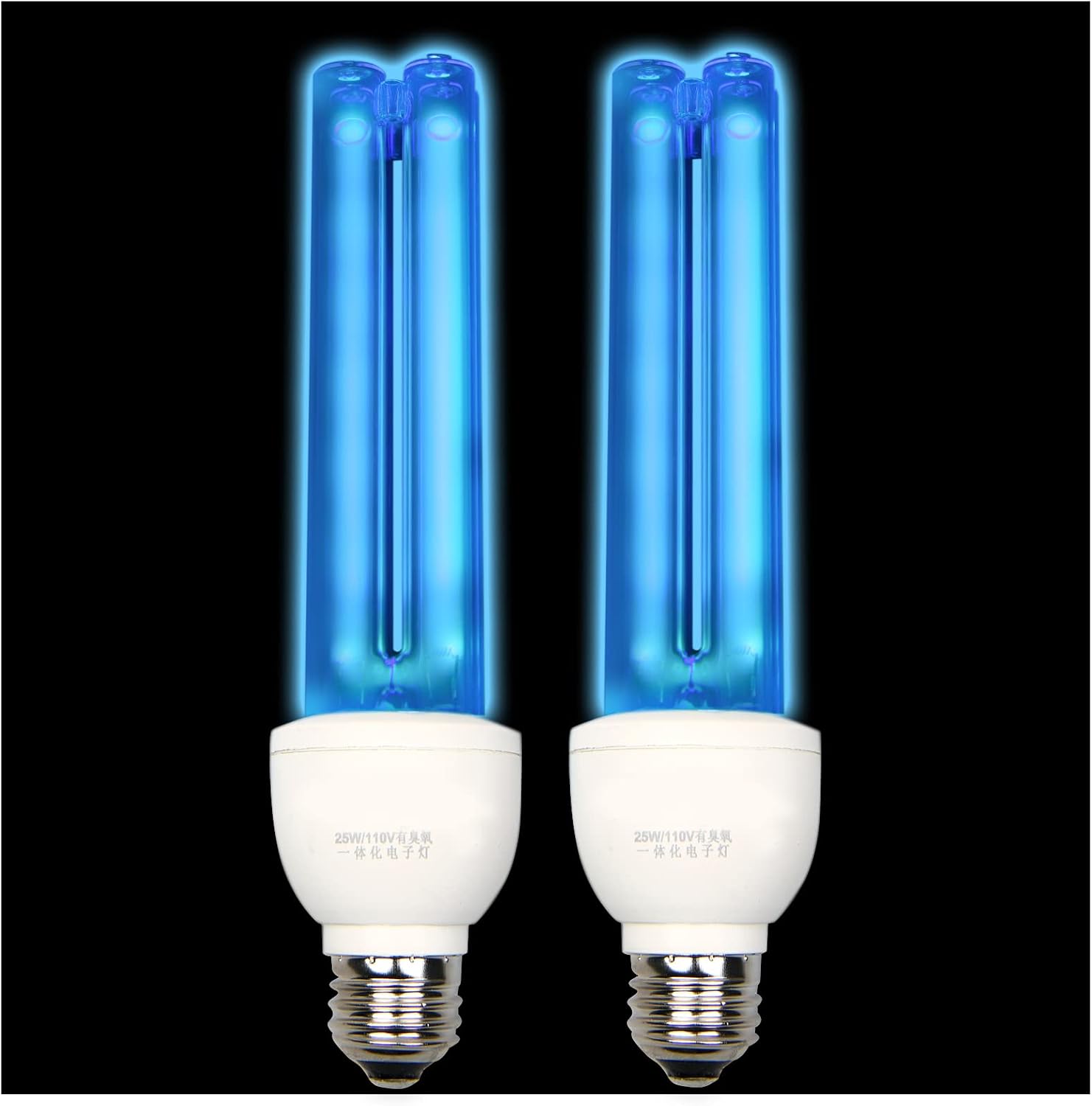 BAIMNOCM 2 Pack UV Light Bulb with Ozone 25 Watt UVC Bulb 185nm/254nm E26 2 Count