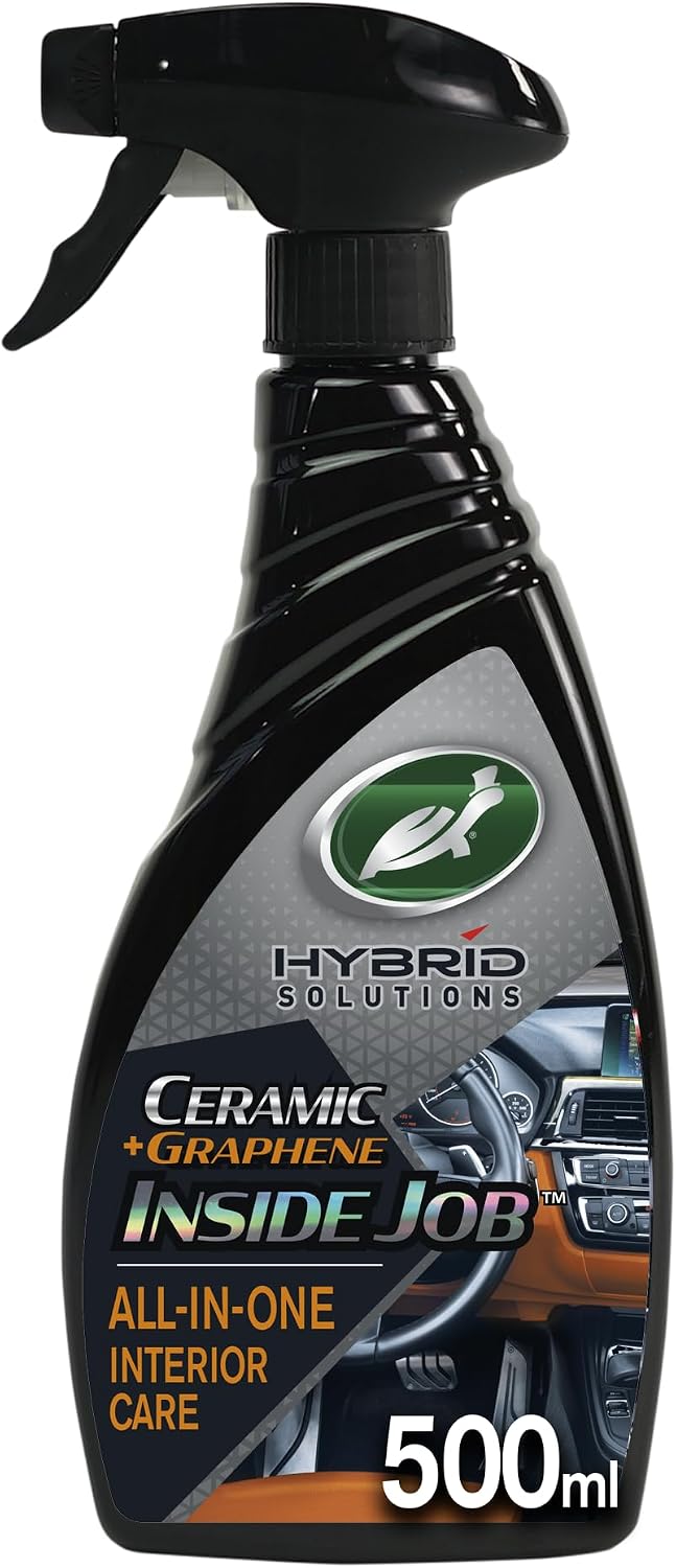 Turtle Wax Hybrid Solutions Inside Job, All Purpose Ceramic Interior Car Cleaner and Protectant, 500 ml, Cleans, Deodorises and Protects Leather Car Seats, Vinyl Rubber and Plastic, Fresh Scent
