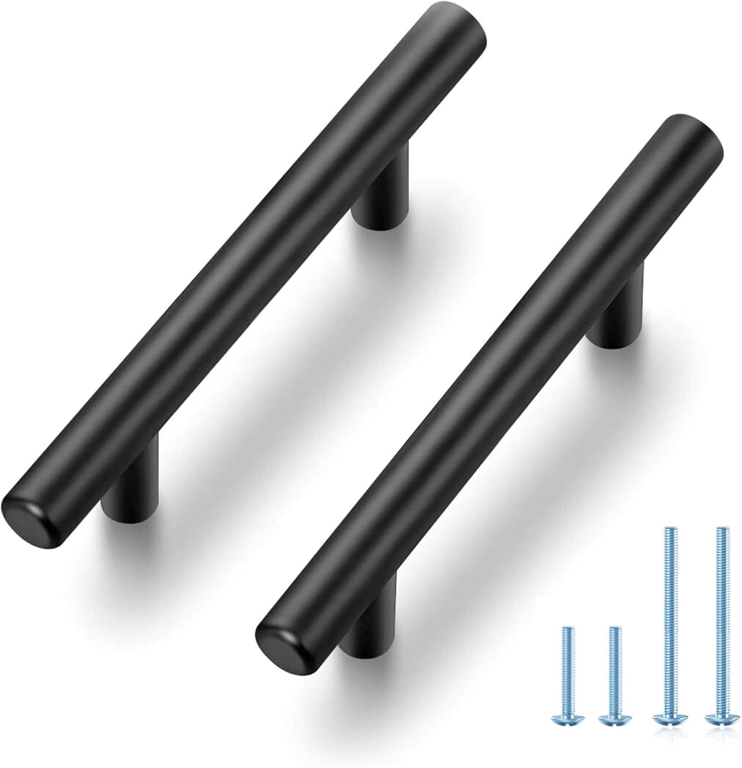 JOY DECOR 30 Pack 5 Inch Cabinet Pulls Kitchen Cabinet Handles with 3 Inch Hole Center Matte Black Cabinet Hardware Stainless Steel Kitchen Drawer Pulls for Cabinets Cupboard, 76mm Hole Centers