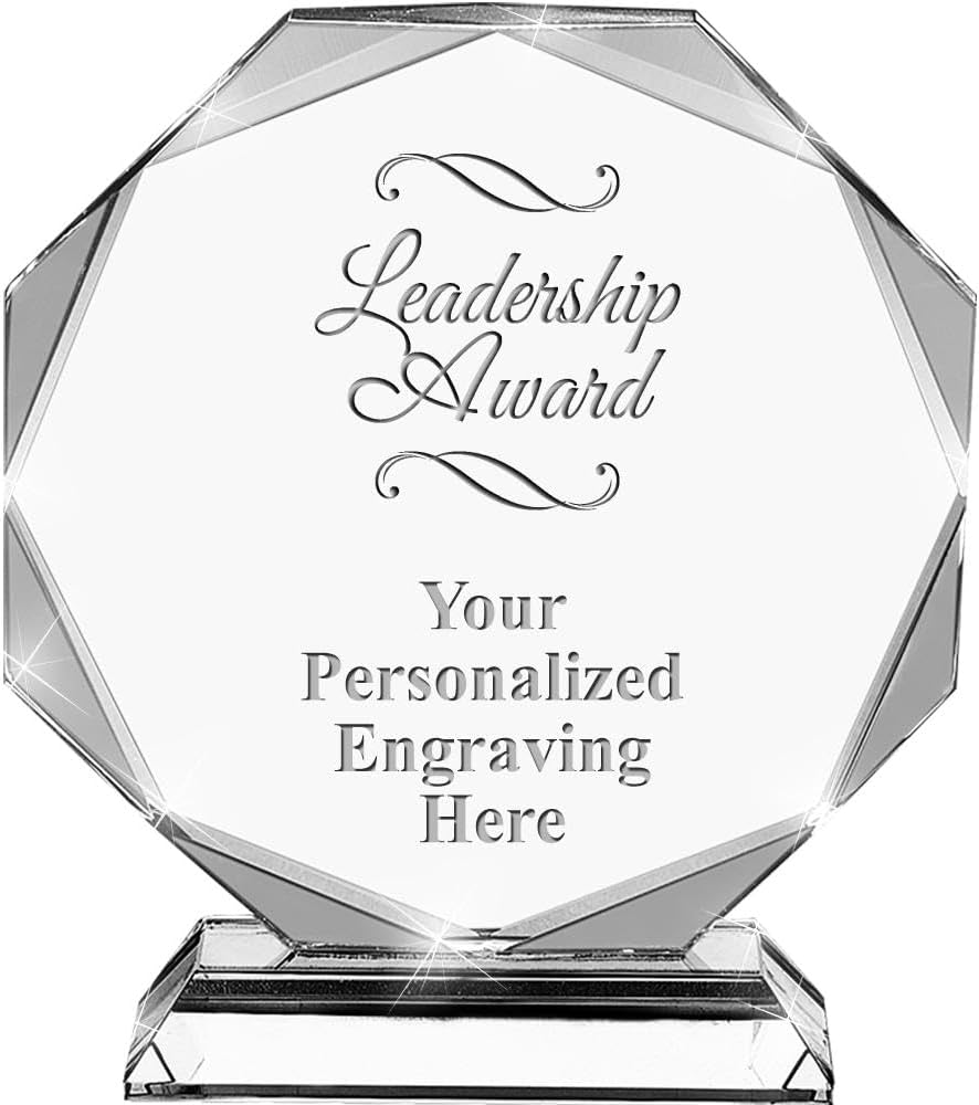 Custom Award with Engraving - Personalized 6.75" Crystal Trophy Awards