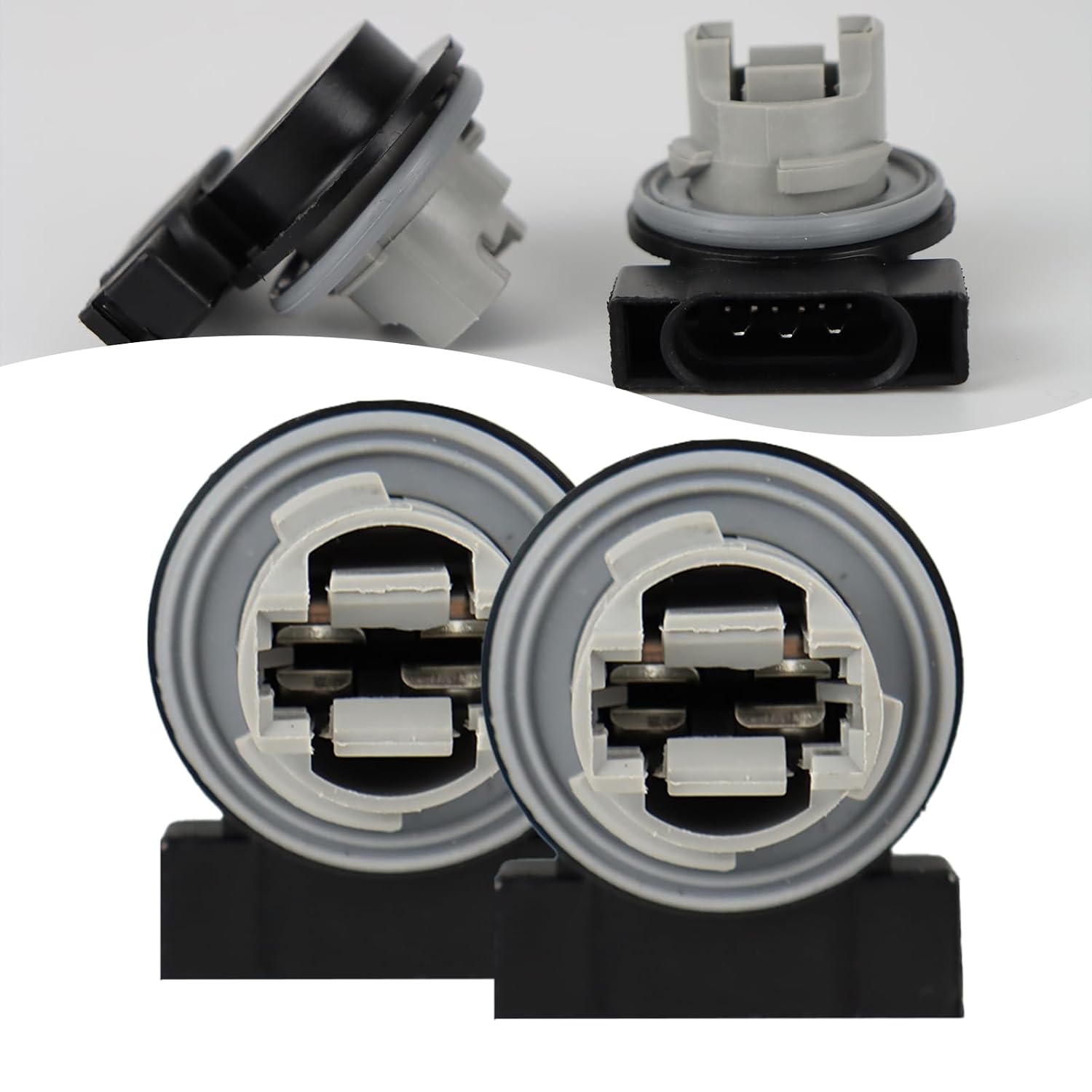 Front Parking Turn Signal Side Light Socket , for Je-ep Wrangler TJ 1998-2006 & Cherokee XJ 1999-2001 & Dodge Durango 1999-2000 & Dakota 1997-2001 Signal Bulb Plug 3 Pins