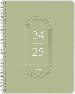 Monthly Planner 2024-2025, Calendar 24 Months Planner with Flexible PVC Cover for Home,School and Office Work, 7" x 9", Jan 2024 - Dec 2025-Green