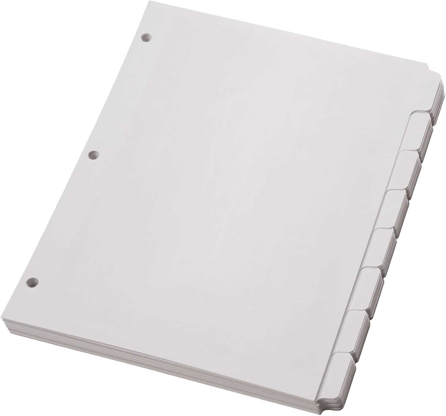 Oxford Blank Write On Binder Dividers, Dividers for 3 Ring Binder, Durable Plastic, 1/8 Cut Tabs, 3 Hole Punch Dividers in 8 Tab Sets, 80 Dividers, 10 Sets, White (89982)