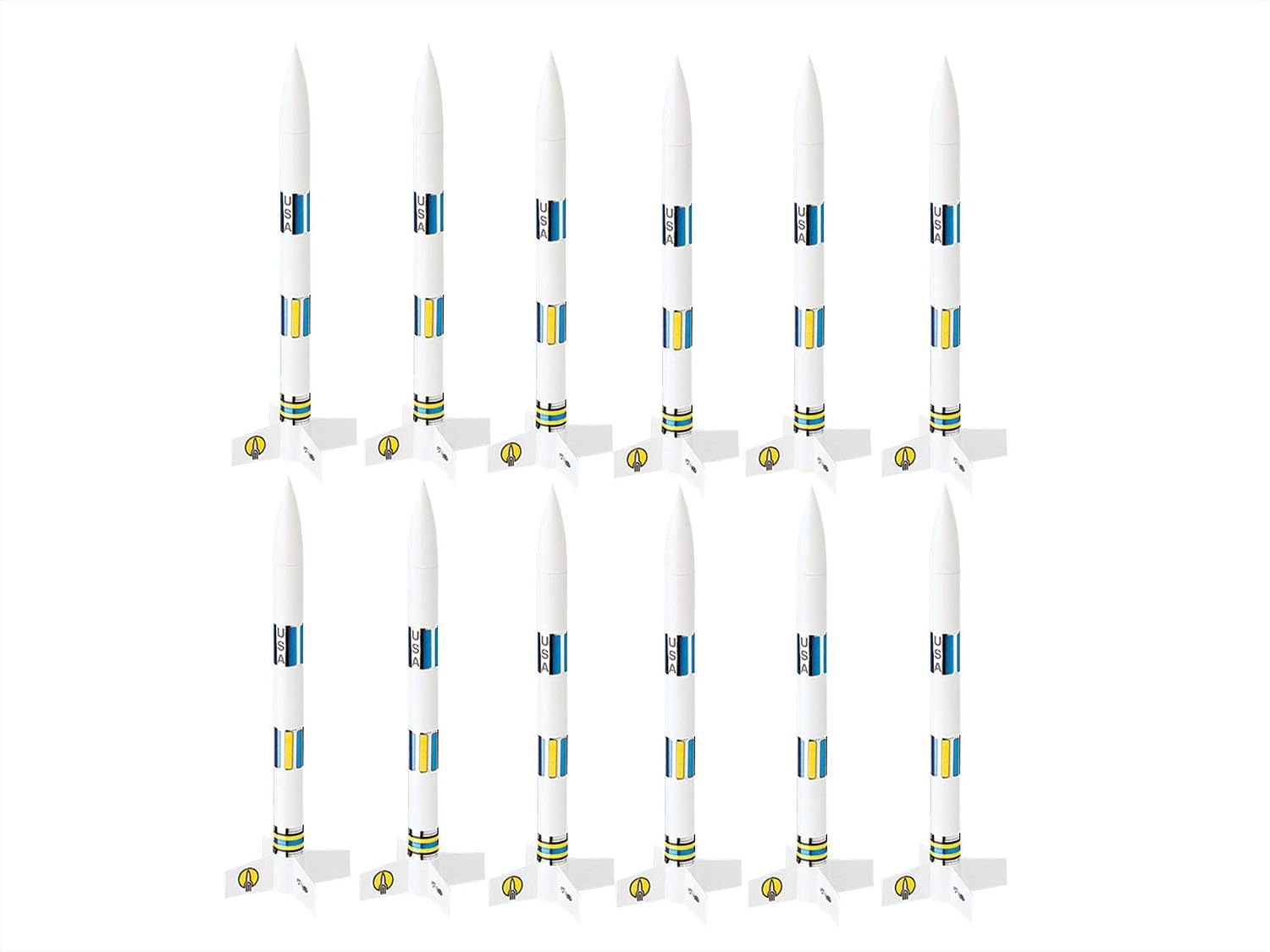 Estes Generic E2X Rocket Bulk Pack (Pack of 12) , White