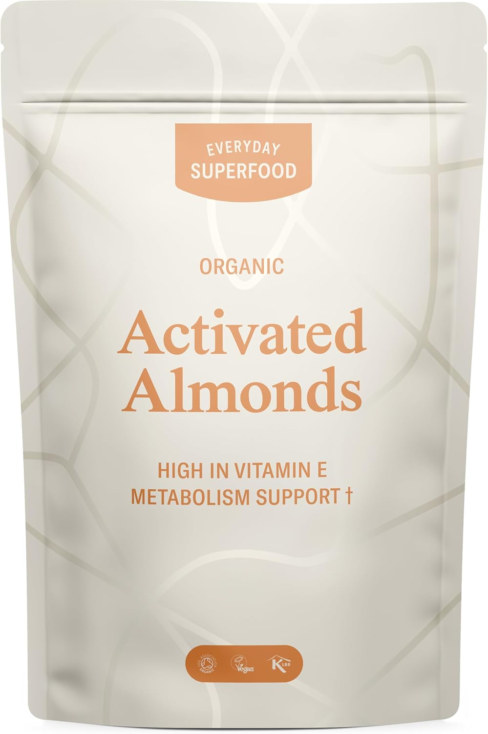 Everyday Superfood Organic Activated Almonds 190g, Unsalted and Unroasted Sprouted Almond, Suitable for Vegan & Kosher Diets