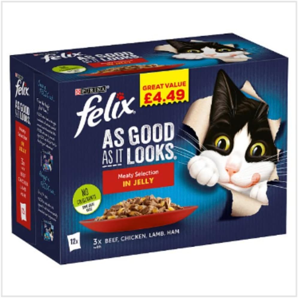 London Grocery Felix As Good As It Looks Meaty Selection in Jelly 12 x 100g x Case of 4
