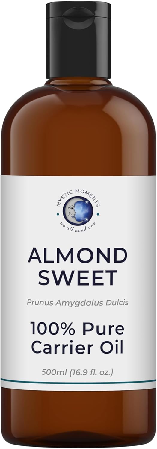 Mystic Moments| Sweet Almond Carrier Oil 500ml | Prunus Amygdalus Dulcis | Nourishing Moisturising Treatment for Skin, Hair & Massage | Natural Aromatherapy Carrier