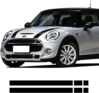 Car Hood Trunk Engine Cover Rear Vinyl Decal Bonnet Stripe Stickers for Mini Cooper f55 2015 2016 f56 2014-2016 (Gloss Black)