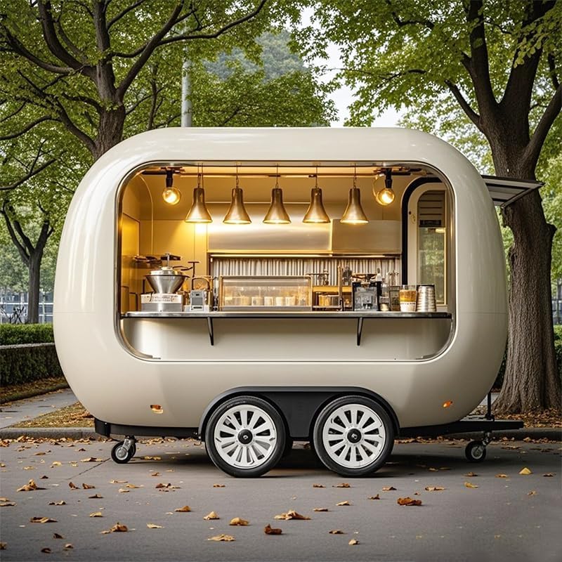 Mirror Food Trailer Equipment Mobile Trucks with Full Kitchen Equipment Hotdog Cart for Commercial Use Taco Cart Mobile Coffee Bar Trailer