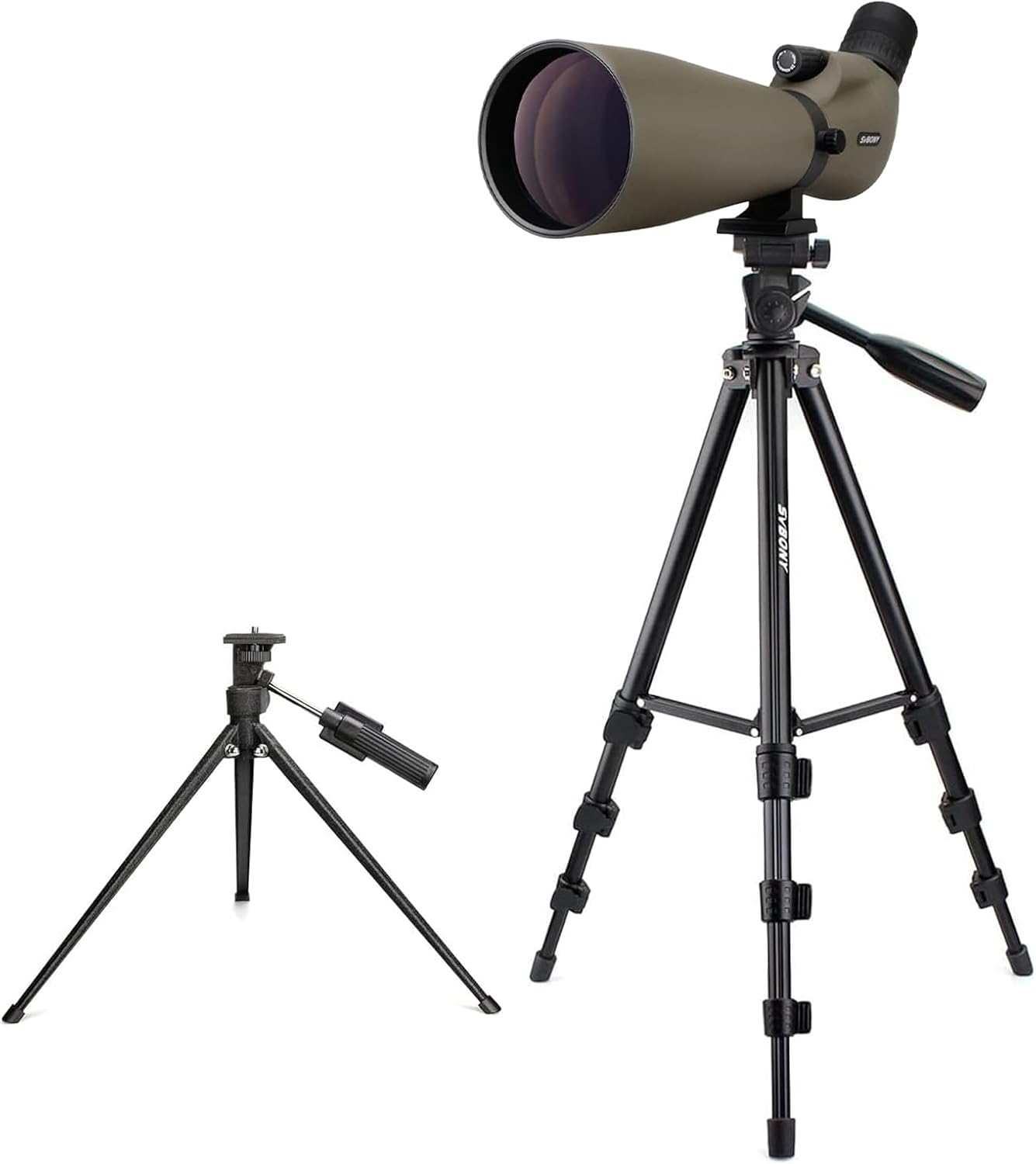 Svbony SV401 20-60x80mm HD Spotting Scope, with Dual Tripod and Carry Bag, High Power Scope with FMC Optics Lens, IPX6 Waterproof Fogproof Angled Spotter Scope for Target Shooting Archery Birdwatching