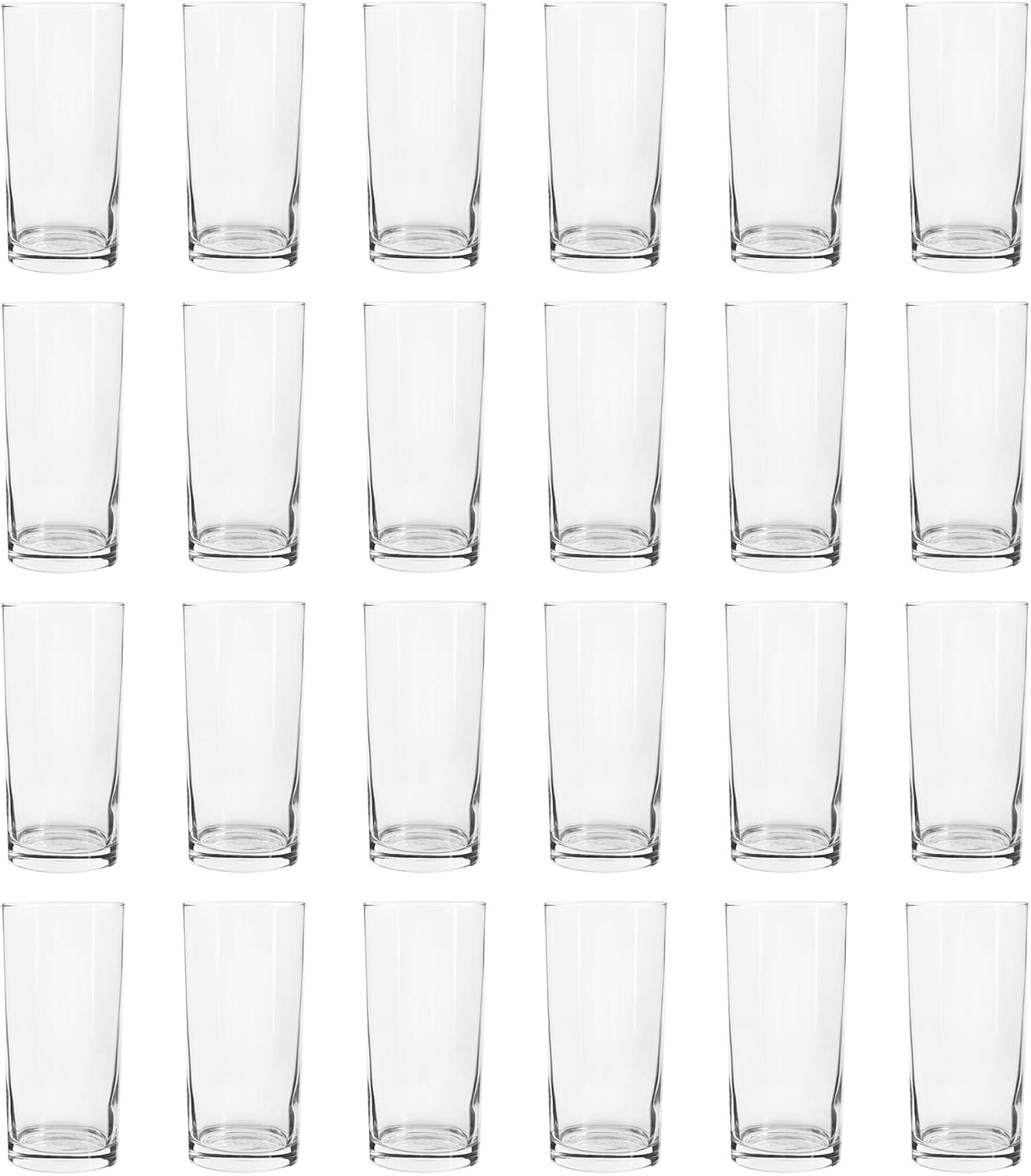 Argon Tableware 24x 285ml Classic Highball Glasses - Gift Short Kitchen Cocktail Tumbler Drinking Glass Whiskey Water Juice Barware Set - Dishwasher Safe