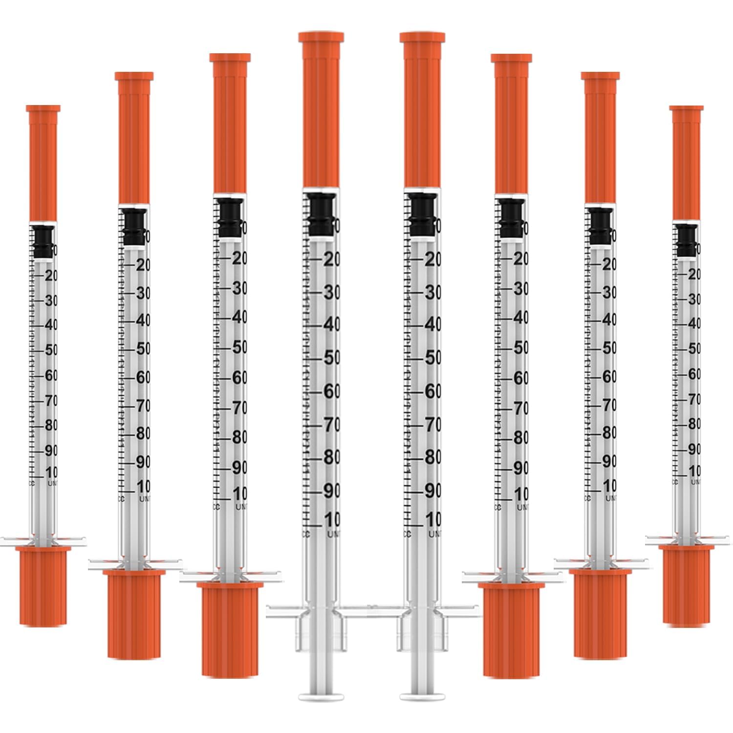 U-100 Disposable Syringes with Needle,1ml/cc,30G 5/16"(8mm) Needle (30 Pack), Individually Wrapped