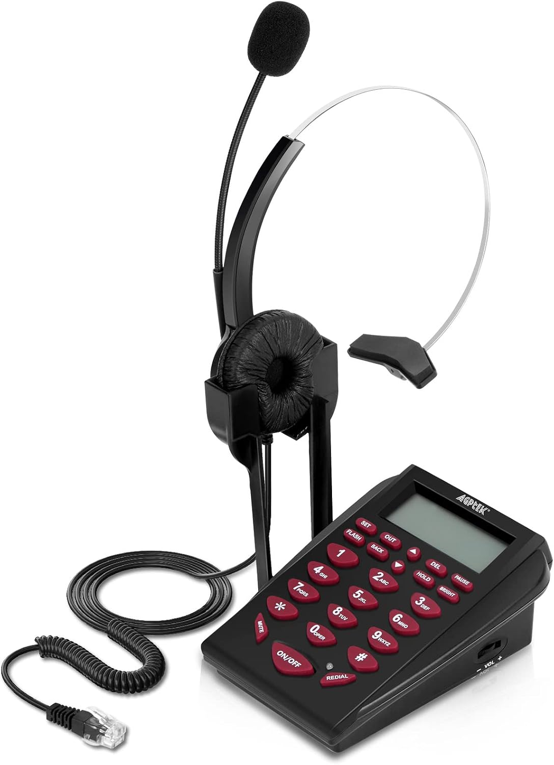 AGPTEK Corded Telephone with Headset & Dialpad