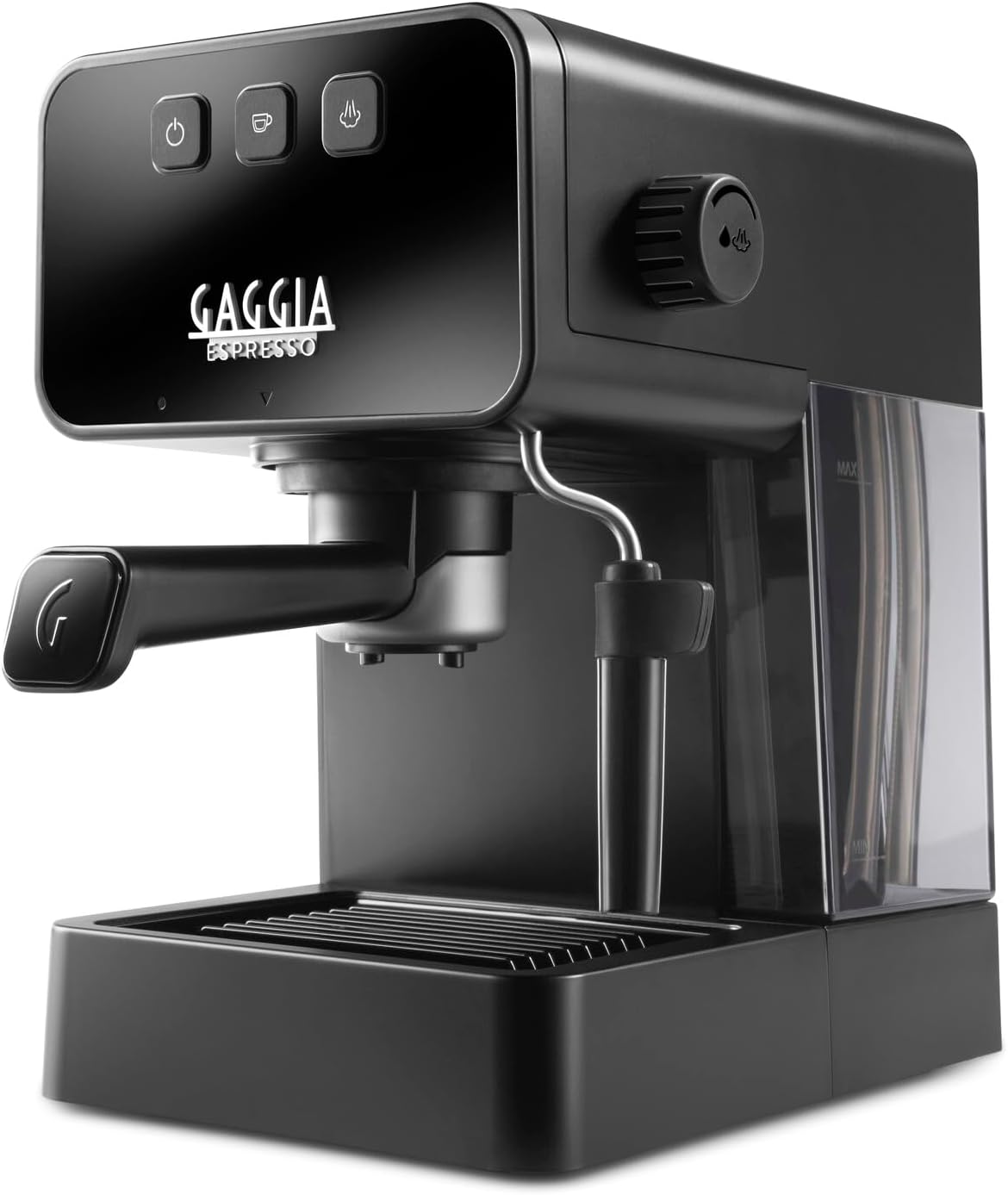 Gaggia Espresso Style Manual Coffee Machine and Cappuccino Maker with Milk Frother, Stone Black
