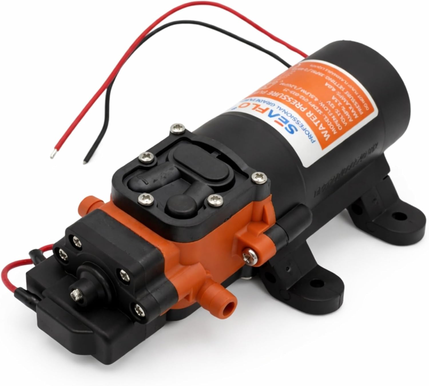 SEAFLO 21 Series Water Pressure Diaphragm Pump - 12V DC, 1.2 GPM, 35 PSI, Adjustable Pressure Switch, Self-Priming, Quiet Operation, Durable Compact Design for RV, Boat, Off-Grid Use - 4-Year Warranty