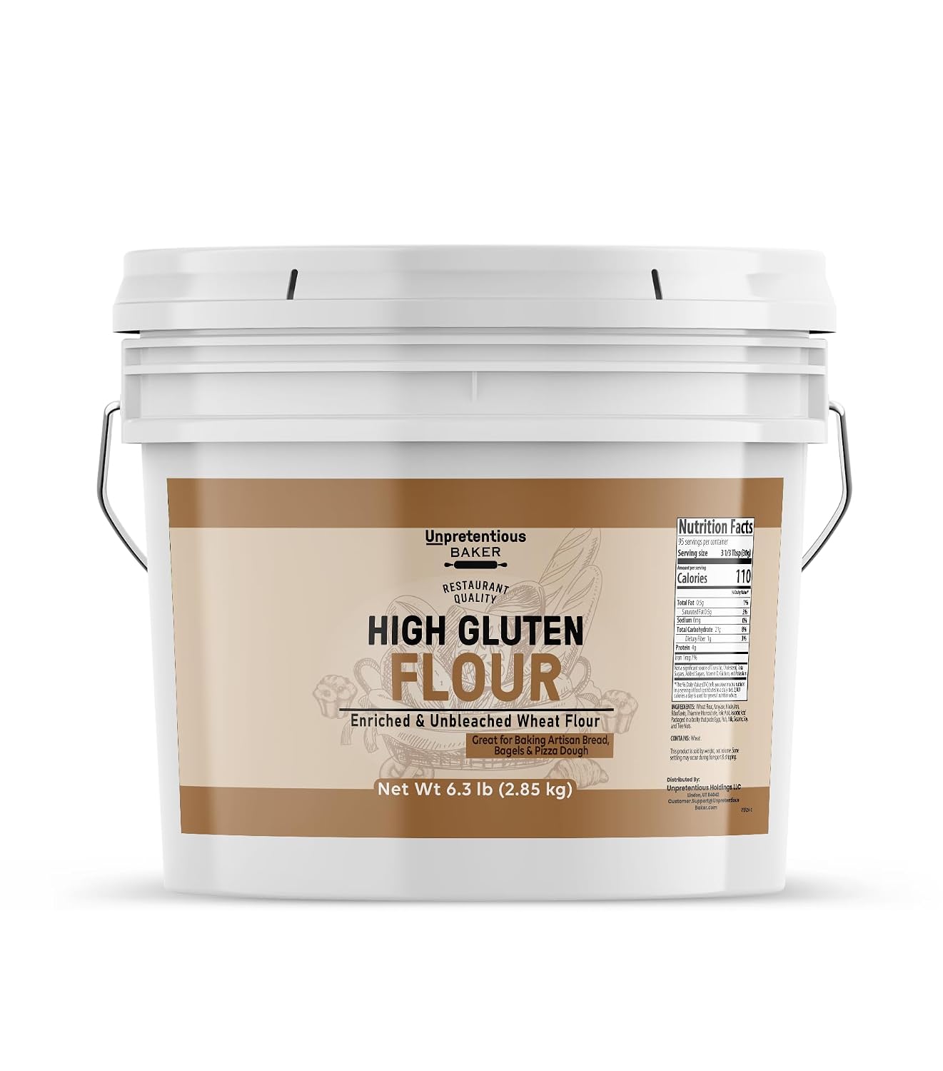 Unpretentious, High Gluten Flour, 6.3 Lb