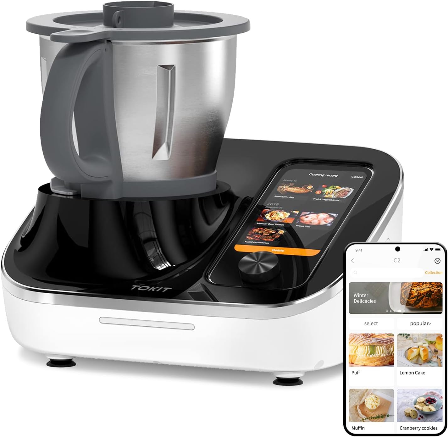 TOKIT 21-In-1 Omni Multi Cooker and Food Processor, Kitchen Robot For Blender, Stand Mixer, All-In-One Cooking Machine, with 21 COOKING FUNCTIONS and Self-Cleaning Mode