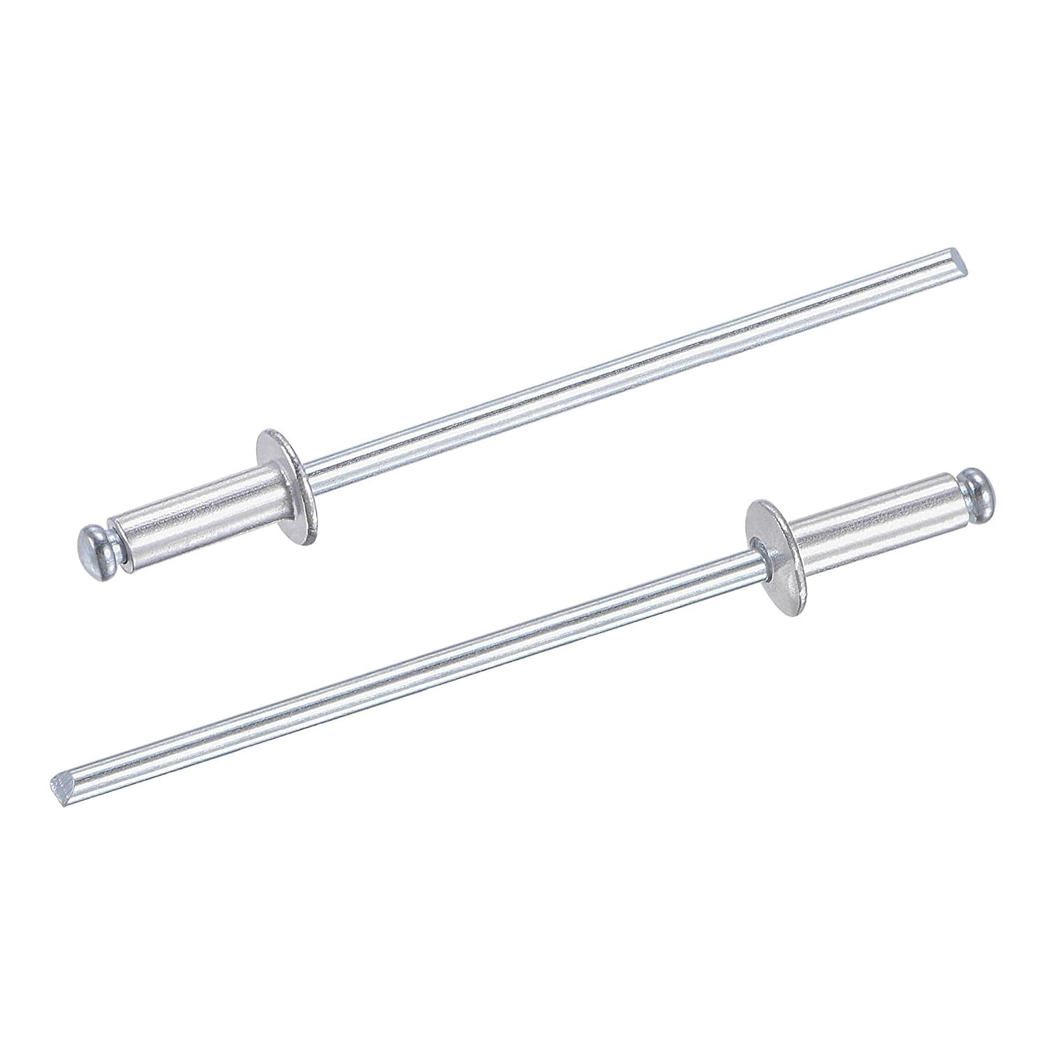 TA-VIGOR 60Pcs 2.4mm x 6mm Aluminium Blind Rivets, Open End Pop Rivets with Dome Head, Heavy Duty Pull Rivet for Metal Wood Plastic, Indoor Outdoor Fixings