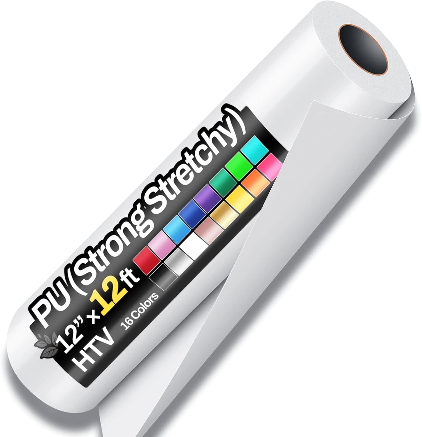 12" x 12ft Heat Transfer Vinyl Rolls, PU (Strong Stretchy) HTV Vinyl White for Shirts, Sooez Iron on Vinyl for All Cutter Machine, Easy to Cut & Weed for DIY Heat Vinyls Design, Matte Finish