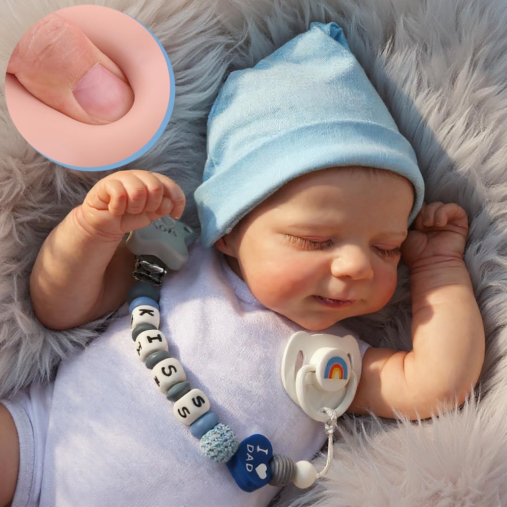 CHAREX Realistic Reborn Baby Dolls Boy - 18 Inch Newborn Sleeping Baby Dolls, Lifelike Reborn Baby Dolls with Weighted Soft Cloth Body Birthday Gift Toy for Age 3+