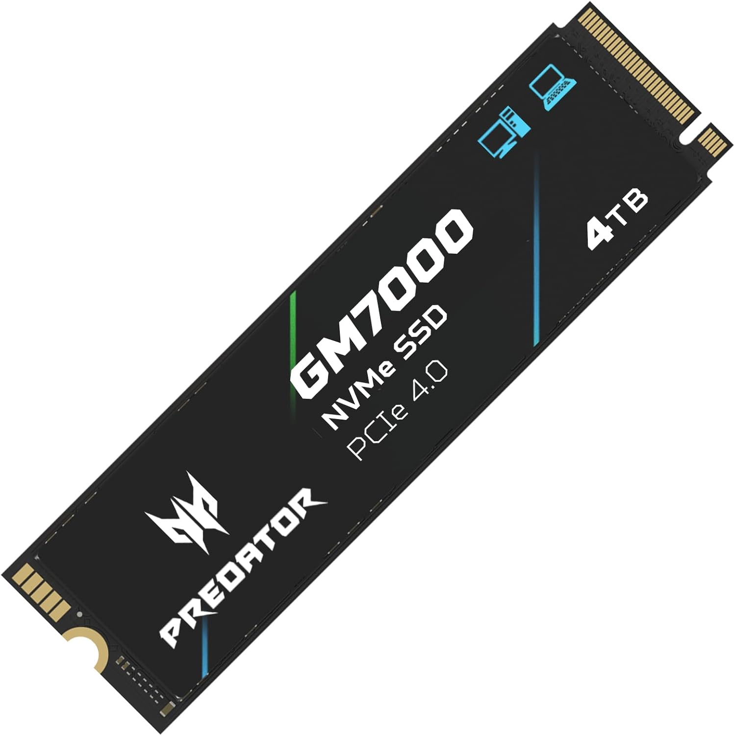 acer Predator GM7000 4TB M.2 SSD 2280 NVMe Gen4 Internal Gaming SSD, Compatible with PS5 Up to 7400MB/s - BL.9BWWR.107