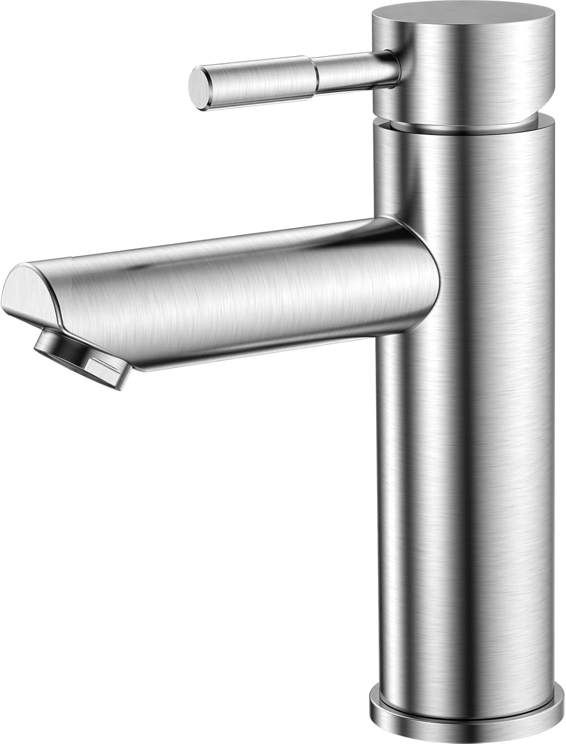 Basin Tap Bathroom Sink Tap Basin Mixer Tap Stainless Steel Bathroom Tap with 60cm Standard Hoses Single Handle Mixer Cold and Hot Water Silver