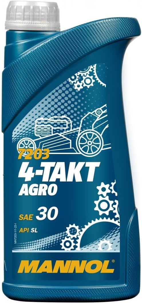 SAE30 Full Synthetic Lawn Mower Oil by Mannol, Generator Lubricant, Premium 4-Stroke Small Engine Oil, 1L