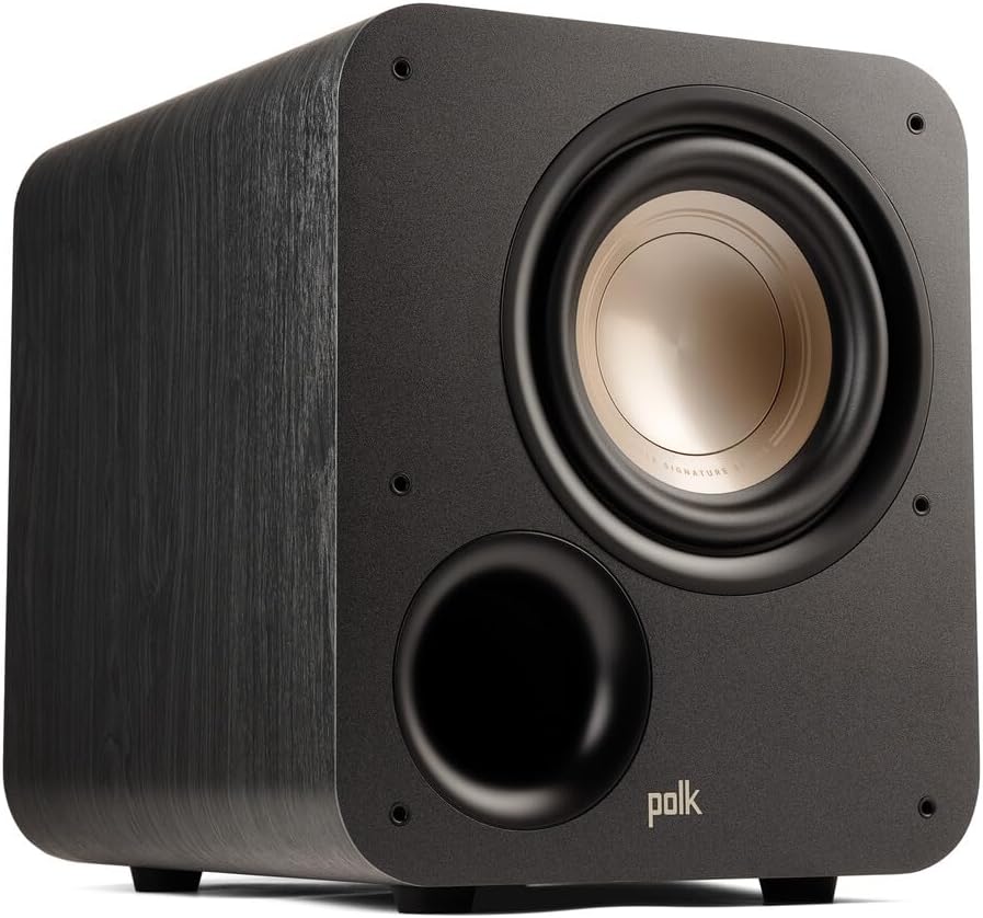 Polk Audio Signature Elite ES8 Subwoofer, 8-Inch Powered Sub with Class D Amplifier, Power Port Technology, Time-Smart Phase Control - Black