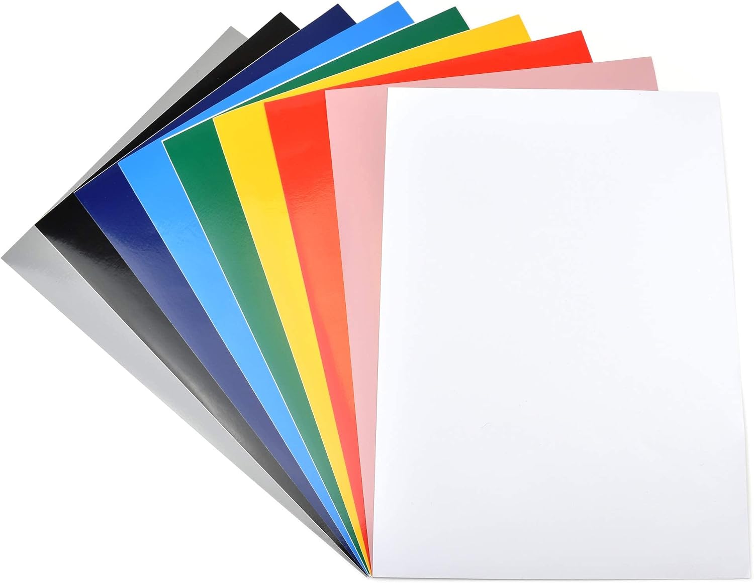 10 Sheets A4 Colour Craft Cricut Vinyl | Mixed Colours Cricut Permanent Vinyl | Waterproof Self Adhesive Matte/Glossy Laser Printable Sticky Vinyl Sheets Suitable for Cutting Machines