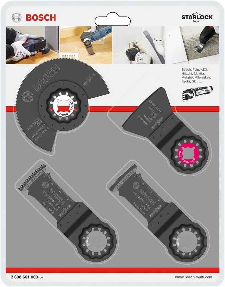 Bosch Professional 4-Piece Starlock Multitool Set for Floor and Installation (Accessories Multitool)