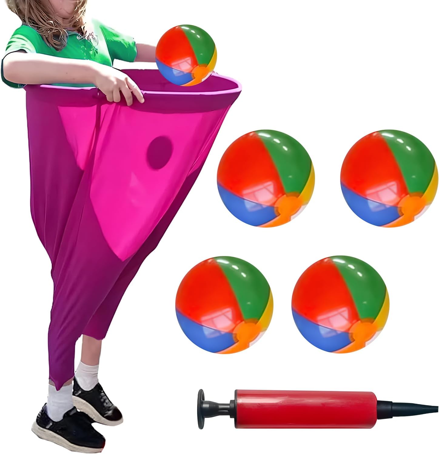 Vibbang Granny Pants Yard Game, Granny Pants Outdoor Sports Day Games Kit for Kids Adults, Giant Outdoor Party Game with 4 Bouncy Balls & Air Pump, Fun Family Reunion Adult Yard Games