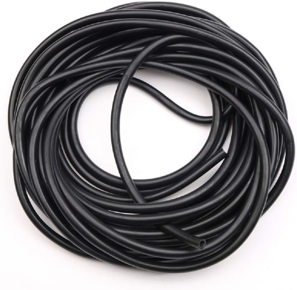 50 FT Black Latex Rubber Tubing,3/8in OD 1/4in ID Black 1 Continuous Piece