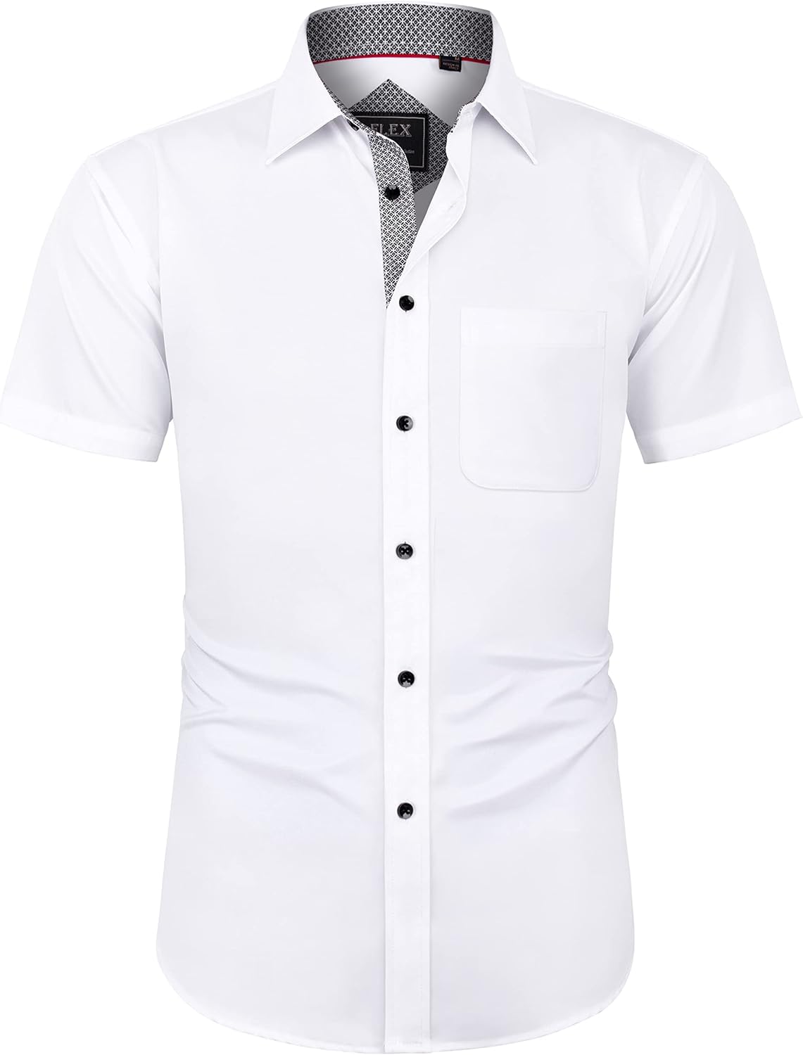 J.VER Men's Short Sleeve Dress Shirt Non Iron Stretch Regular Fit Summer Business Smart Casual Button Down Shirts