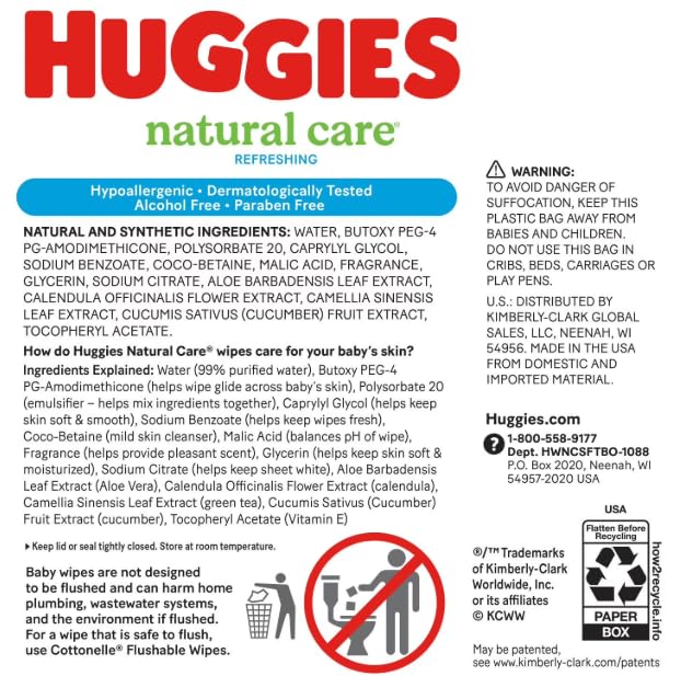 Huggies Natural Care Baby Wipe Refill, Refreshing Clean (1,088 Count)
