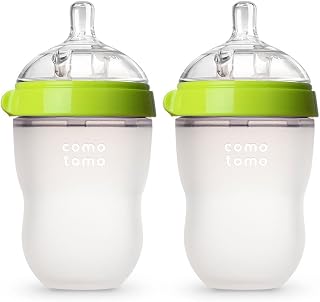 Comotomo Baby Bottle Double Pack, Green, 8oz