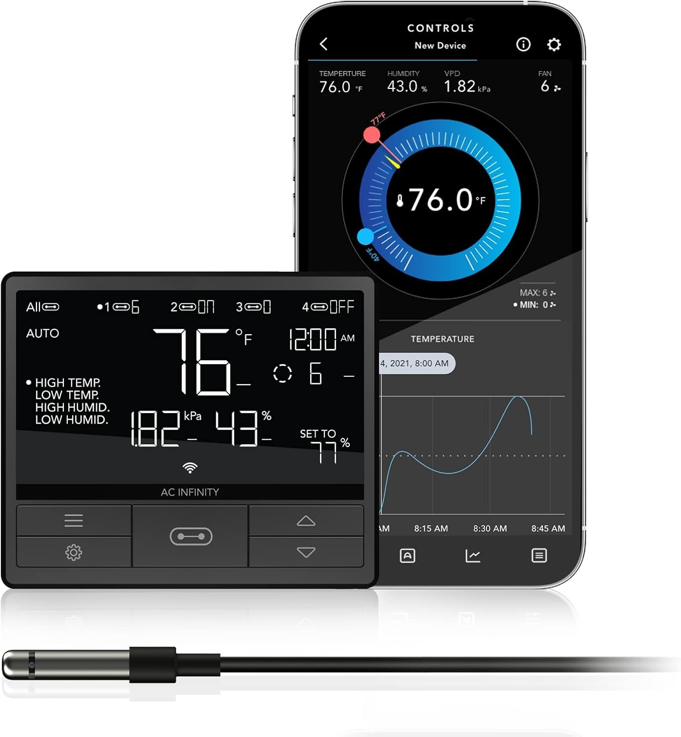 AC Infinity Controller 69 PRO, Smart Environmental Controller with Temperature, Humidity, VPD, Timer, Cycle, Schedule Controls, for Grow Tent Cooling Ventilation Lighting Bluetooth + WiFi