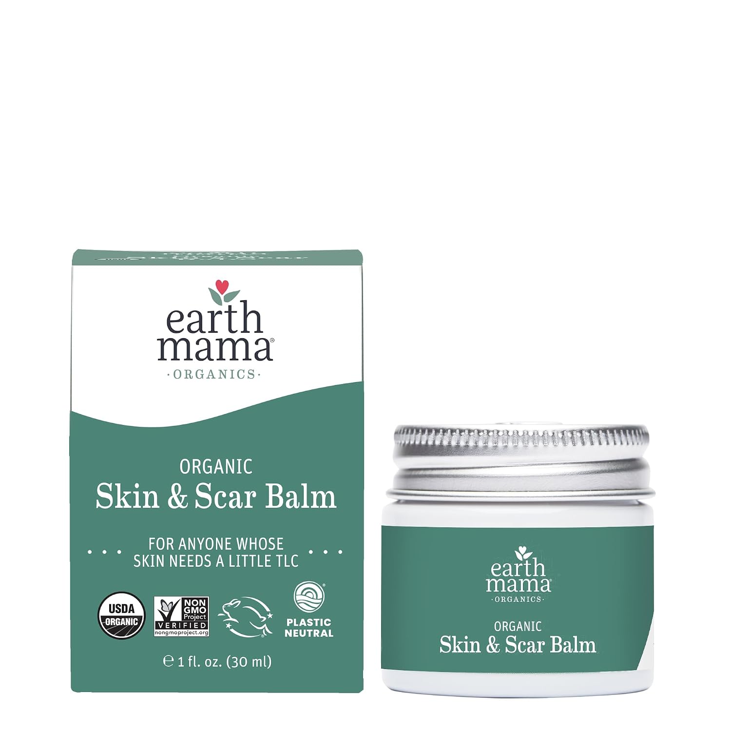 Earth Mama Organic Skin & Scar Balm for C-Section Scars and Stretch Marks, 1-Fluid Ounce