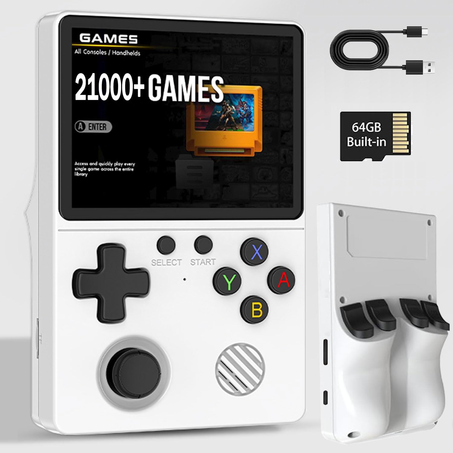 2025 New Upgrade Retro Handheld Game Console with 20000+ Games, Rechargeable Video Game Console, Support 30+ Simulators, Linux System, Portable Pocket Arcade