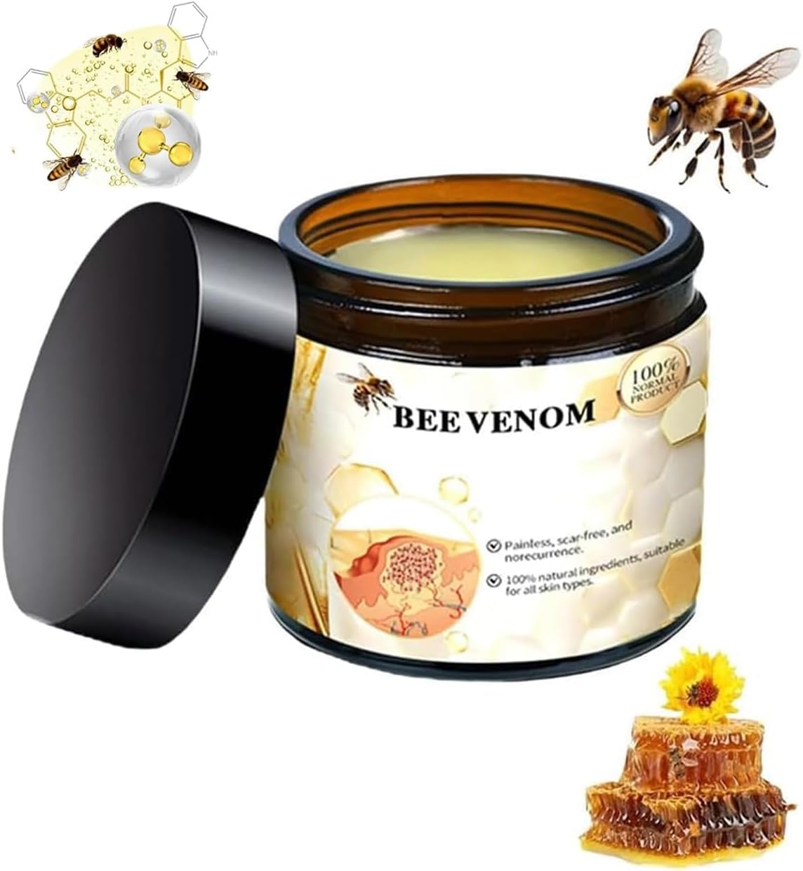 Turonu Bee Venom Cream,Turonu Bee Venom Treatment Cream, 2024 New Professional Bee Venom Repair Cream, Hydrating Moisturizing Repair Cream for All Parts of The Body