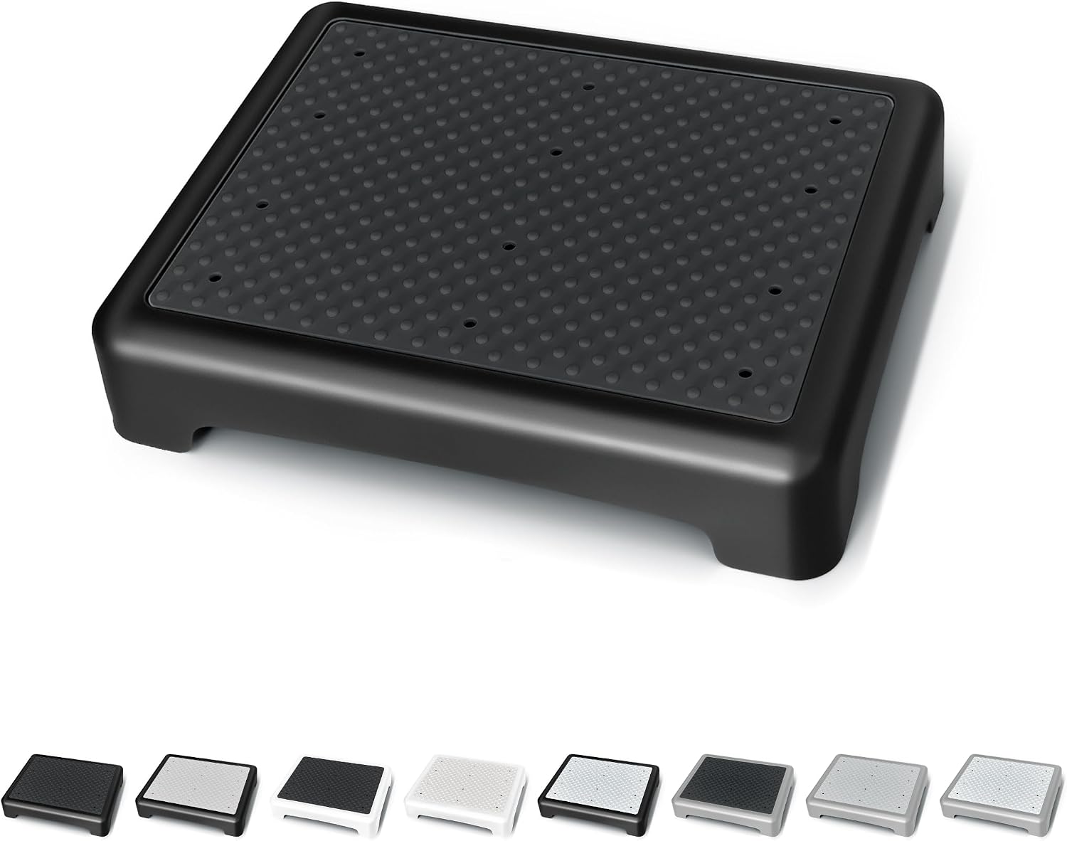 GWNF3.35'' Step Stool – 600lb Capacity Sturdy Lightweight Non-Slip Step Stools for Seniors, Kids & Adults | Wide Mobility Step Stool for Bedside, Car, Kitchen, Bathroom & Daily Use（Black-Black）